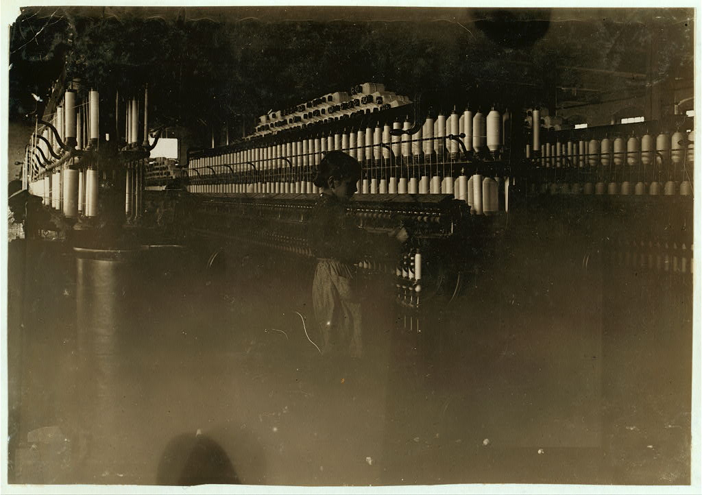 Lewis Hine young spinner Carolina cotton mill 1908 NCLC Library of Congress