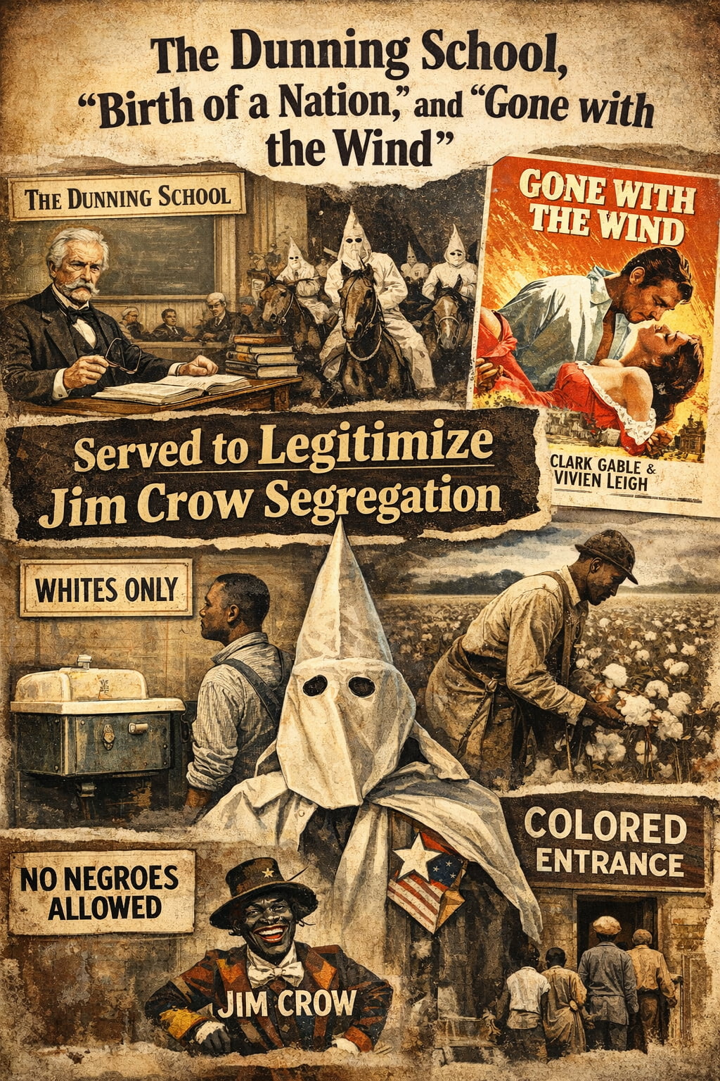 Visual representing the legitimization of Jim Crow segregation